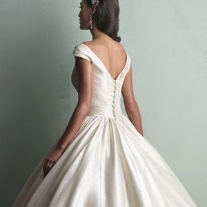 Satin ball gown wedding dress